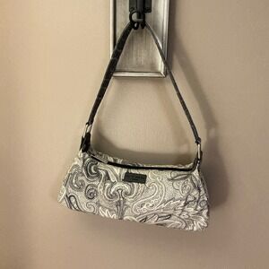 Etro Paisley Mini Shoulder Bag Black White Small Zip Y2K